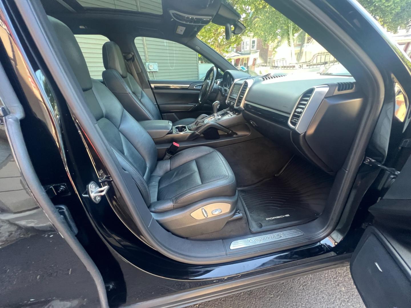 2014 BLACK /Black Leather Porsche Cayenne s (WP1AB2A20EL) with an 4.8L V8 DOHC 32V engine, 8 Speed Automatic transmission, located at 1018 Brunswick Ave, Trenton, NJ, 08638, (609) 989-0900, 40.240086, -74.748085 - This Porsche Cayenne is a super clean,well maintained black beauty! Always serviced and needs nothing. Please call Anthony to set up an appt. 609-273-5100 - Photo#29